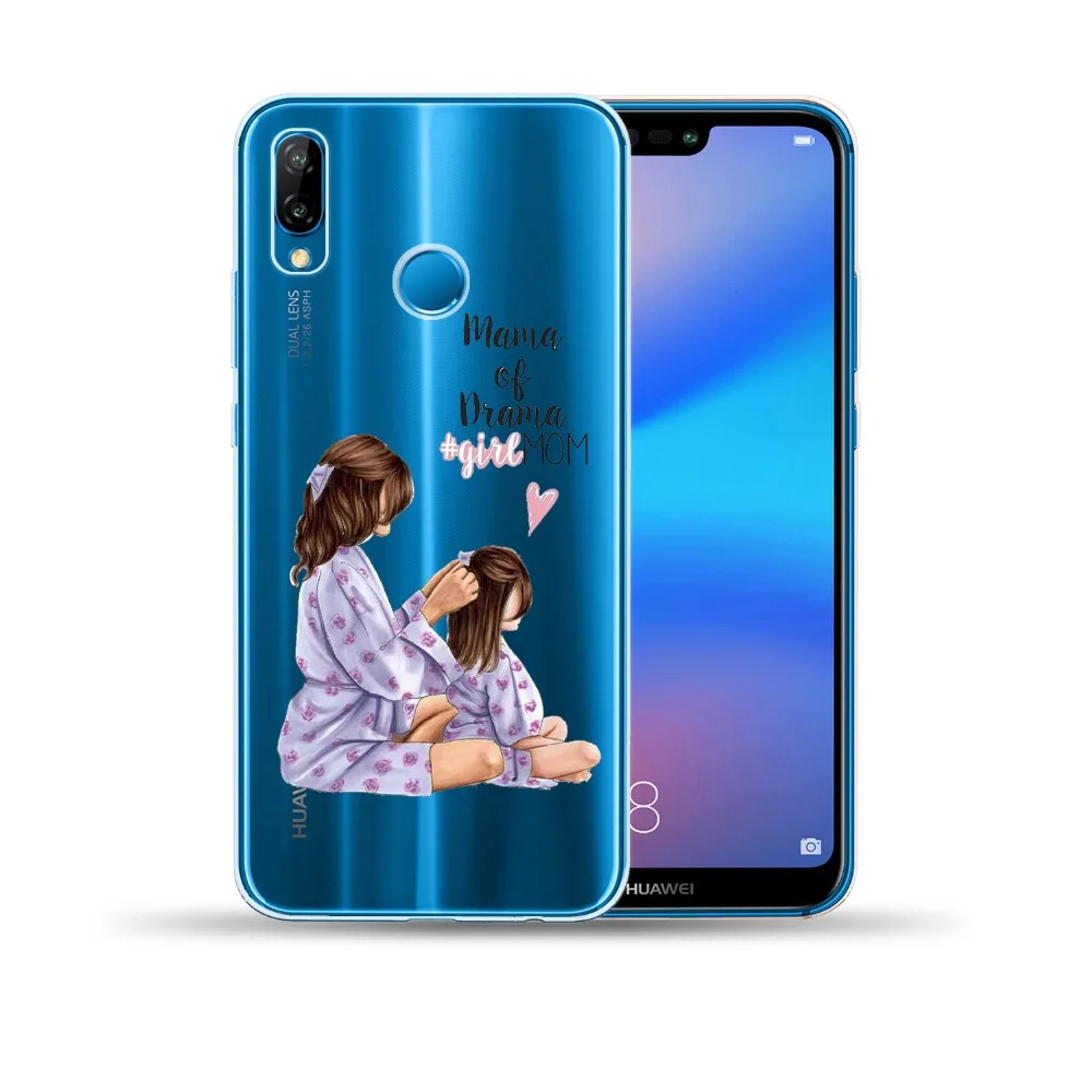 Детская мама девочка королева Мягкий ТПУ чехол для Huawei P8 P9 P10 P20 Lite P30 Pro