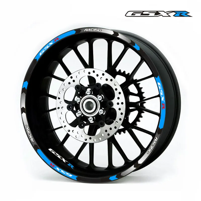 Мотоцикл обода stripes знаки 17 дюймов Колеса Клейкая отражающая лента для Suzuki GSX-R 250 400 600 1000 750 GSXR1000R