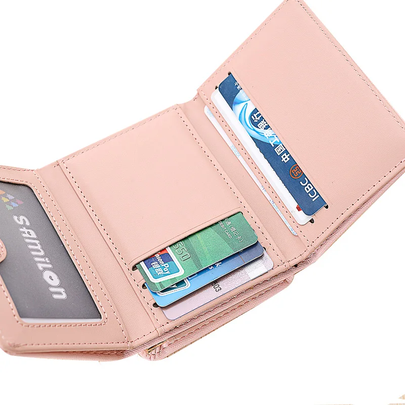 XZXBBAG Simple Leaves Women Short Wallet Female Hasp 3 Fold Small With Multiple Card Holder Money B Students Purse | Багаж и сумки