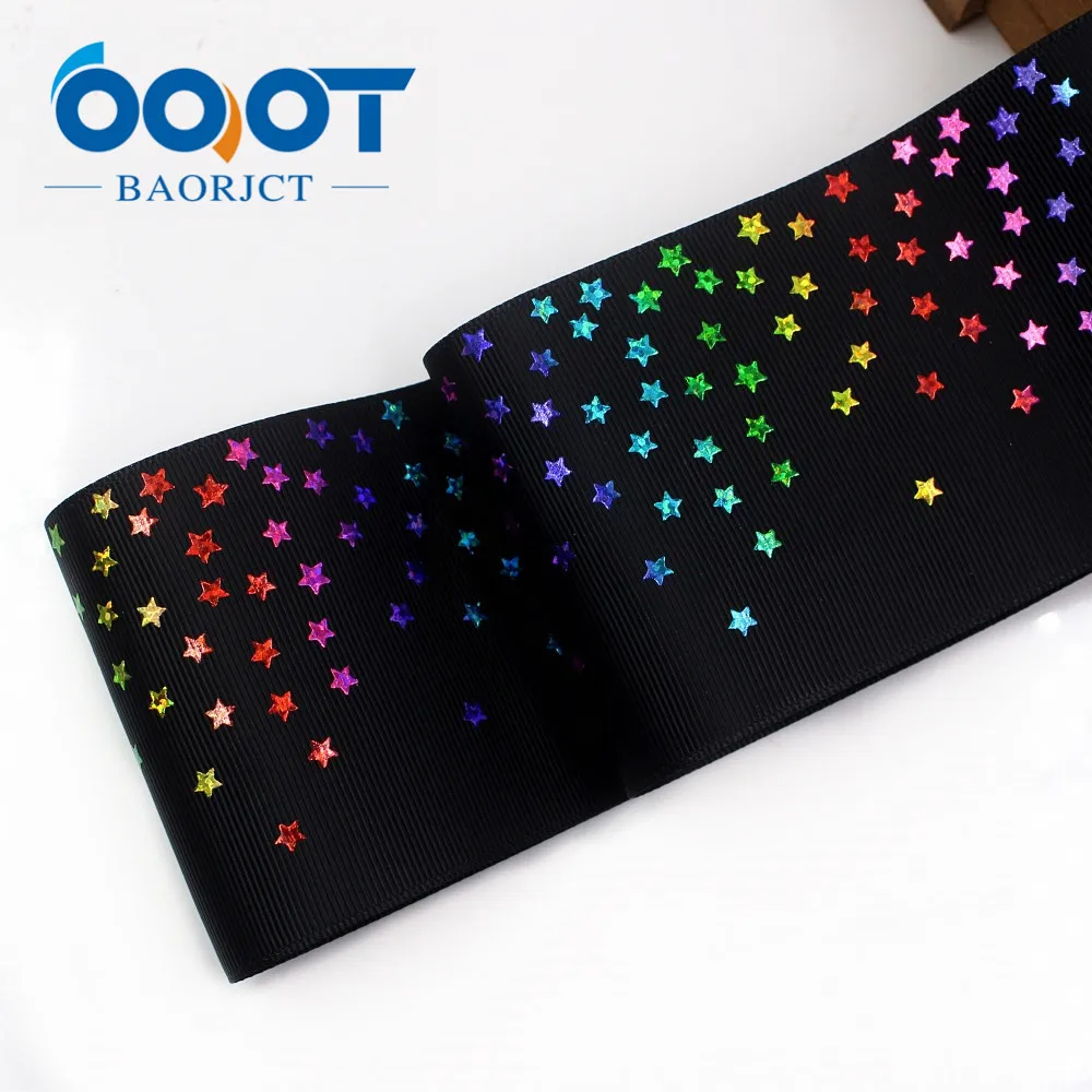OOOT BAORJCT I-19508-1181, 75 мм 2 ярдов красочные горячие штамповки пятиконечной звезды ленты, лук крышка аксессуары и DIY украшения