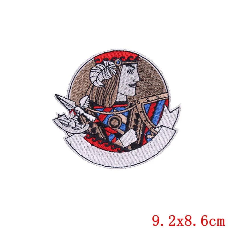 

Pulaqi Punk Poker Patch Embroidered 3D for Clothes Patches Sewing Iron-on Applique DIY Sew Accessories Garment Custom Stickers H