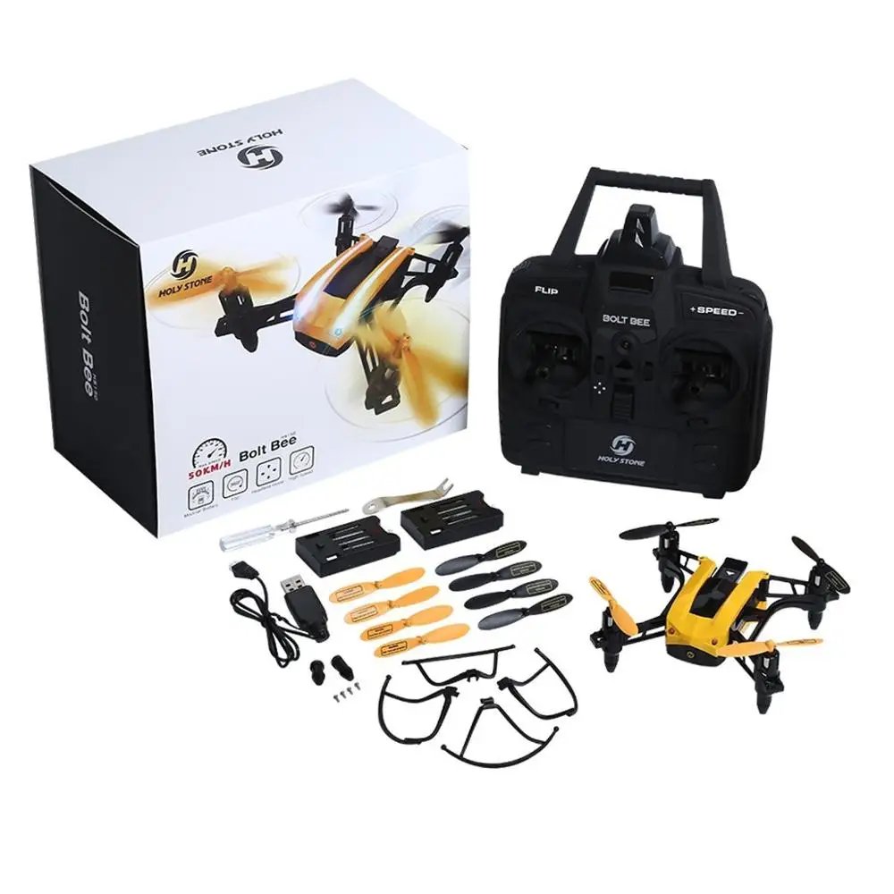 Святой камень HS150 болт пчелы мини гоночный Дрон RC Quadcopter RTF 2,4 ГГц 6-Axis Gyro 50KMH высокое Скорость «Безголовый» режим функциональные дроны - Цвет: Yellow