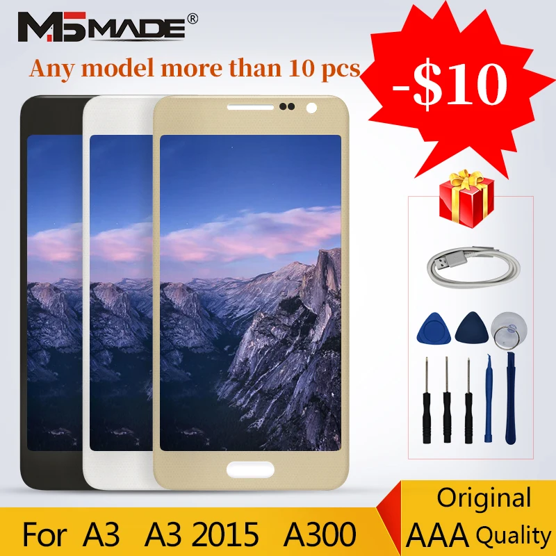 Для Samsung Galaxy A3 A300 lcd A3000 A300F A300M ЖК-дисплей с сенсорным экраном дигитайзер Запасные части+ подарок
