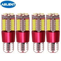 aslent 4pcs t10 w5w 194 white canbus error free car bulb led turn signal light interior reverse license plate 4014 smd 57 chips
