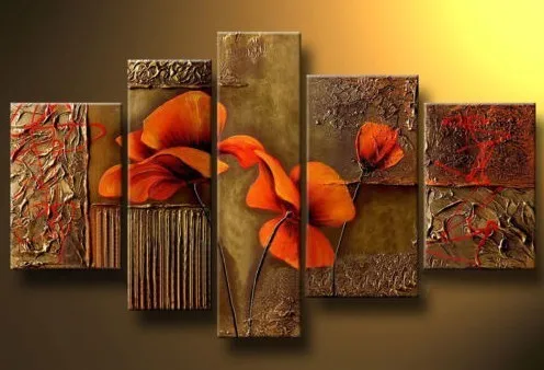 Beautiful 5PC MODERN ABSTRACT HUGE WALL ART OIL PAINTING ON CANVAS +FREE GIFT | Дом и сад