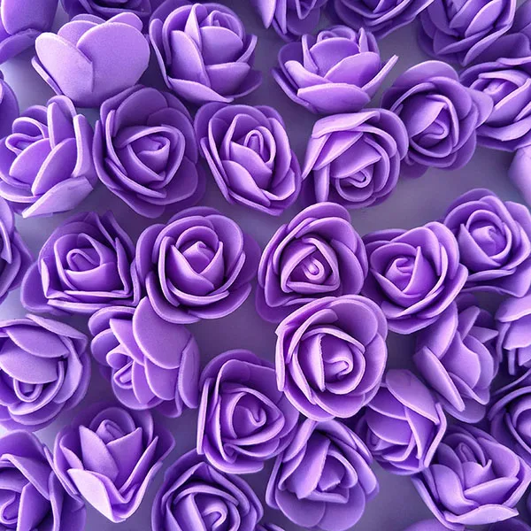 purple 500 шт цветок розы Медведь голова 3,5 см в диаметре бутон шелк Салли Искусственные цветы «сделай сам» Свадебные украшения цветок художественные материалы - Цвет: purple
