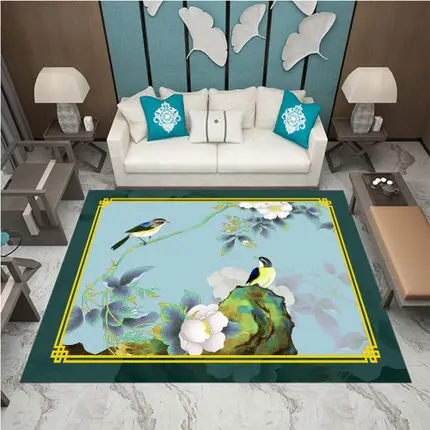 R Traditional Chinese Modern Living Room 3D Carpet Bedroom Bedside Rectangular Rugs Sofa Coffee Table Mat Study Room Home Accessor - Color: R