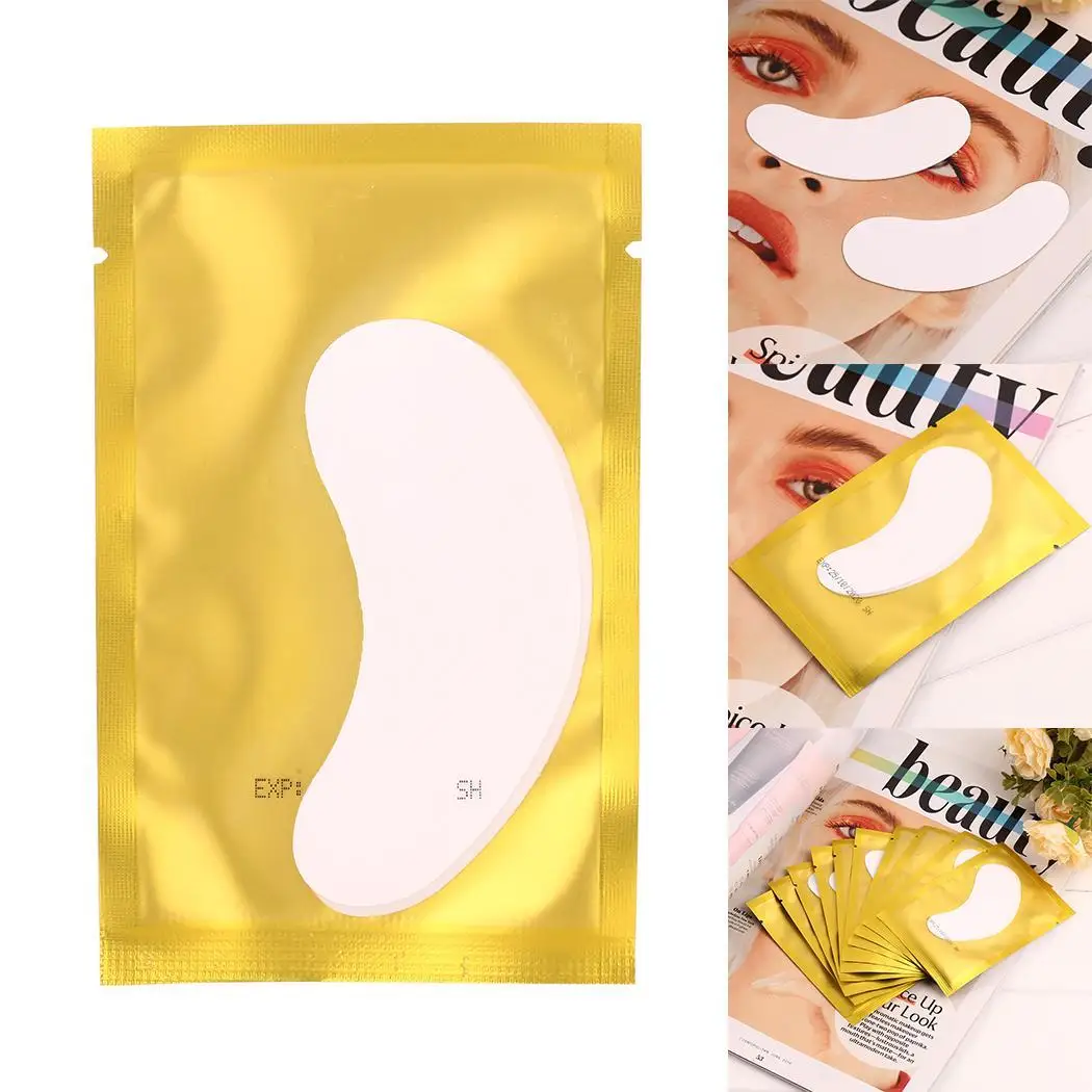 Модные практичные накладки для наращивания ресниц Нижняя Золотая наклейка под