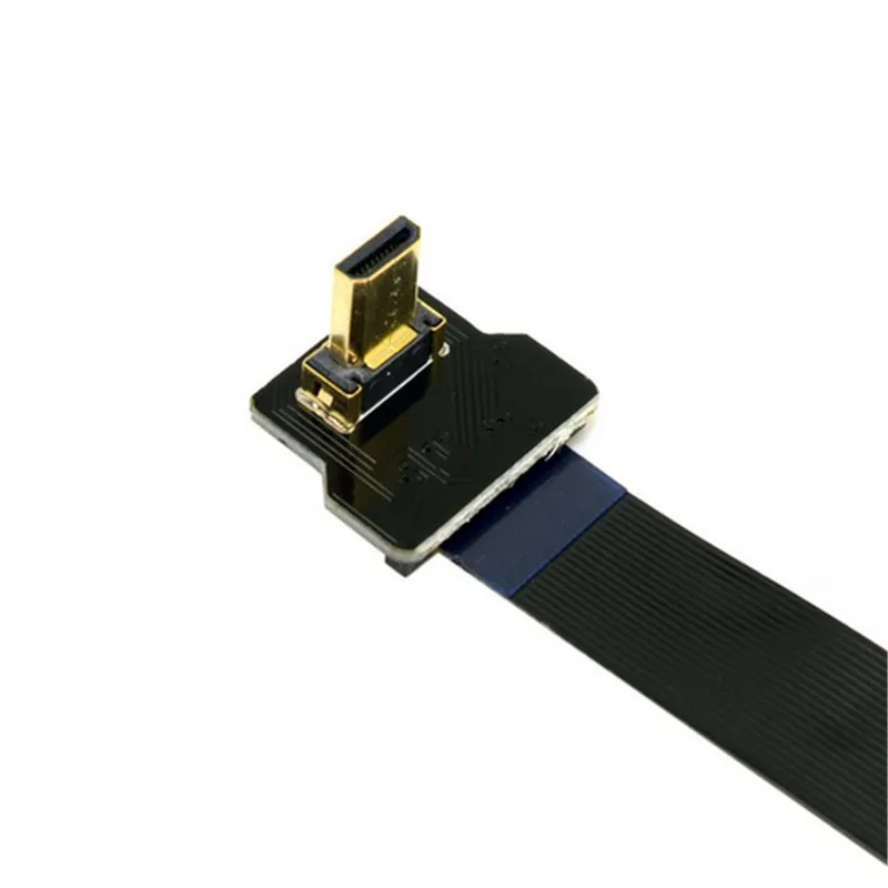 Плоский кабель 90 градусов вниз под углом FPV Micro HDMI совместимый штекер к FPC для