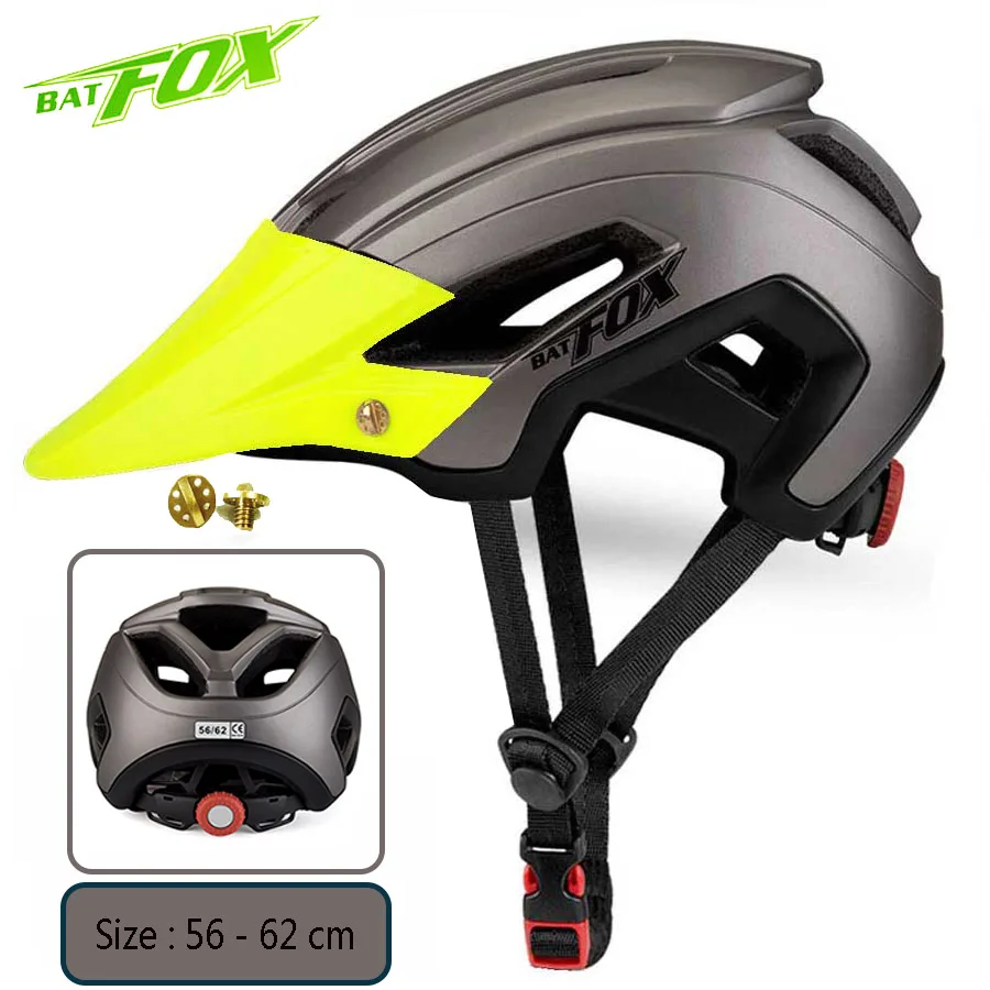 692-Titainum-Green Batfox велосипедный шлем для женщин и мужчин велосипедный шлем MTB велосипед горная дорога для верховой езды безопасность Спорт на открытом воздухе легкий большой козырек шлемы - Цвет: 692-Titainum-Green
