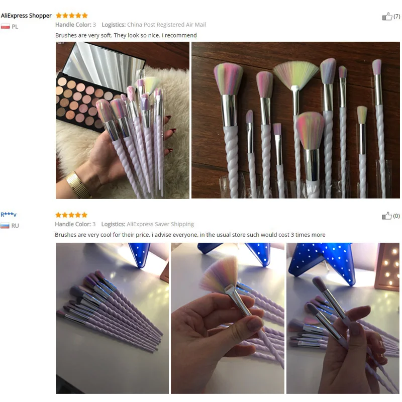 Набор кистей для макияжа с единорогом 10 шт. набор растушевки основы пудры теней