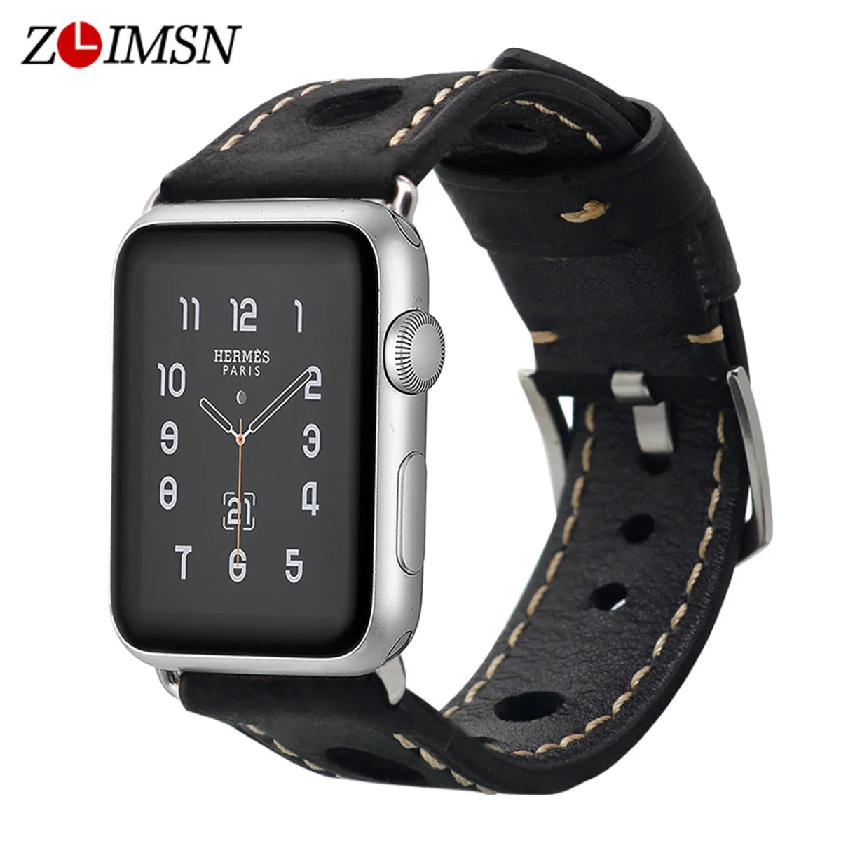 ZLIMSN высококачественные аксессуары ремешок из коровьей кожи для Apple Watch Band браслет