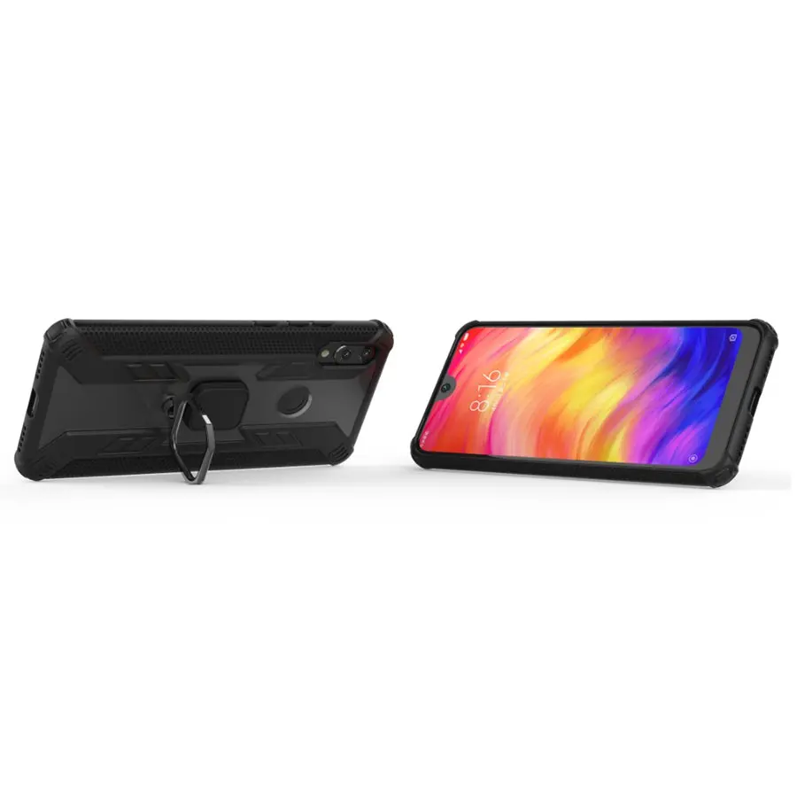 full body protective cover Ring Holder kickStand Grip Shock Absorbing case for xiaomi redmi note 7/redmi 7 Pro | Мобильные телефоны