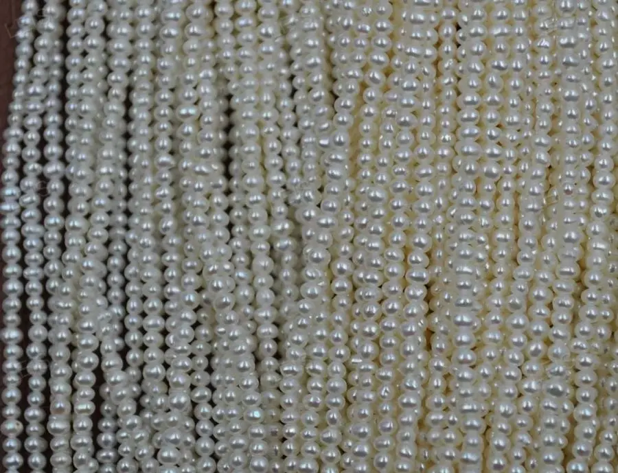 Оптовая продажа 10 небольших бусин настоящий пресноводный жемчуг 4-5 мм белые