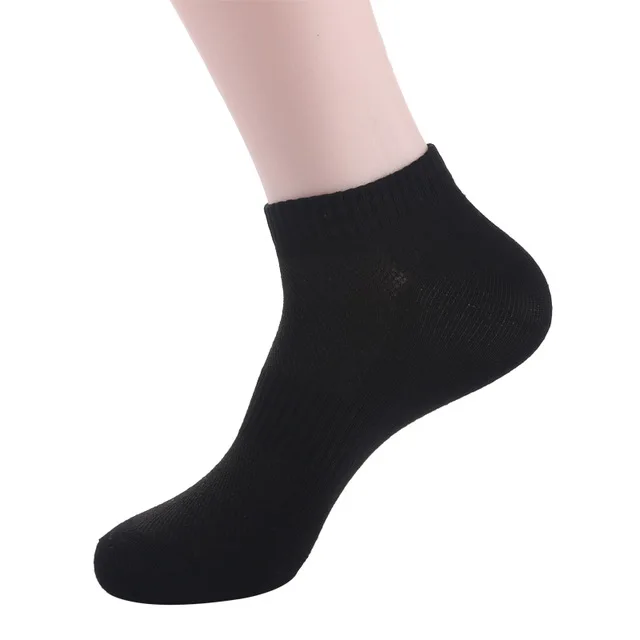 black 6 пар/партия, мужские модные короткие носки из чистого хлопка, большие размеры, EU39-44 US8-10, низкие мужские носки высокого качества - Цвет: black