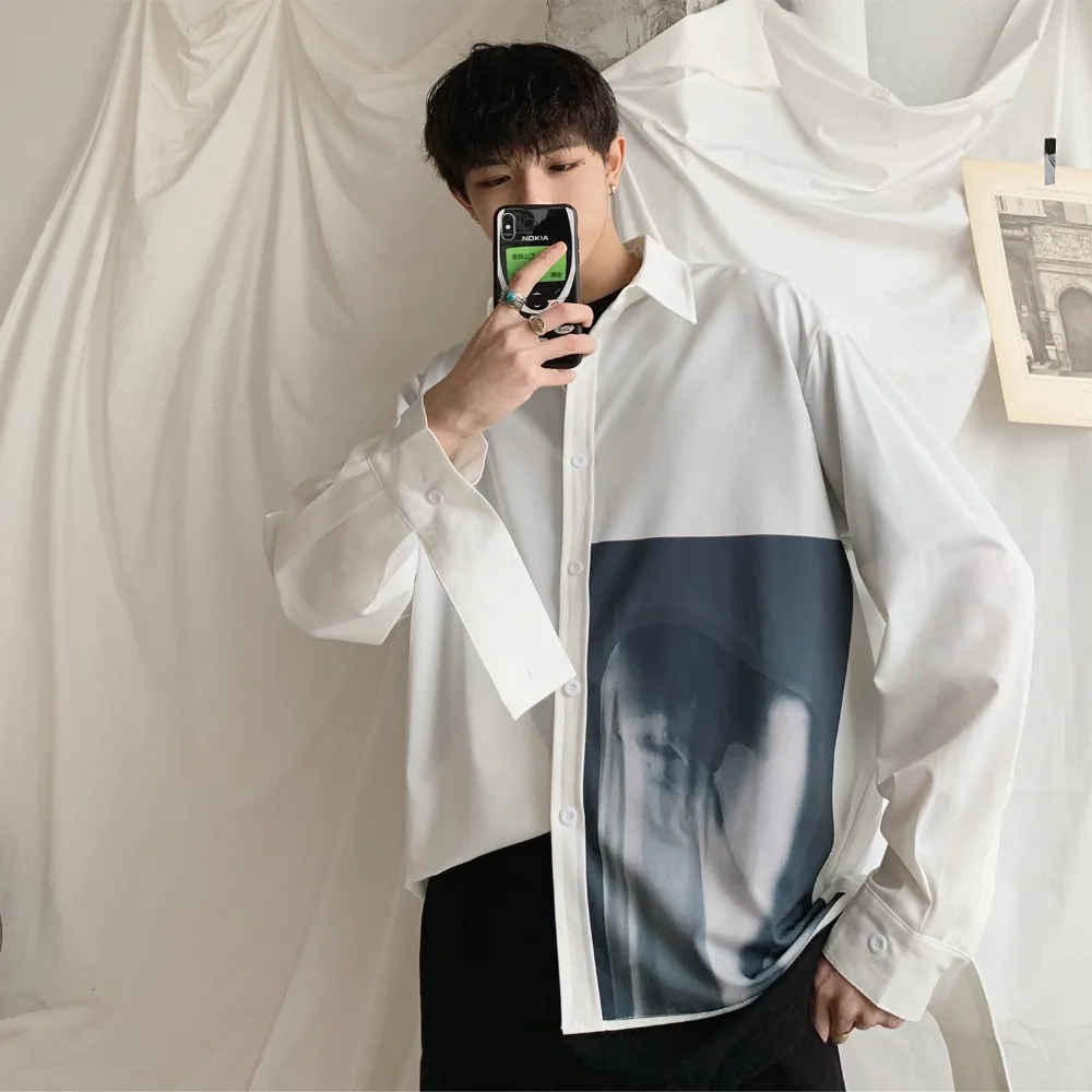 2019 корейский стиль для мужчин Ulzzang Freshing темпера t Youth Инди Попс Свободная