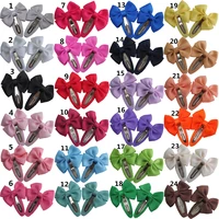 24 pairs snap clips hair bow baby girls hair clips barrettes hairbows hairgrips headwear hair snap clips accessories bow