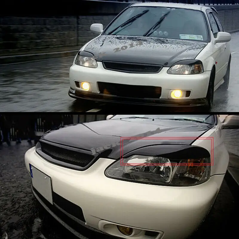 Подходит для 1999 2000 CIVIC Real CAEBON FIBER Крышка фар век бровей бровей|Абажуры| |