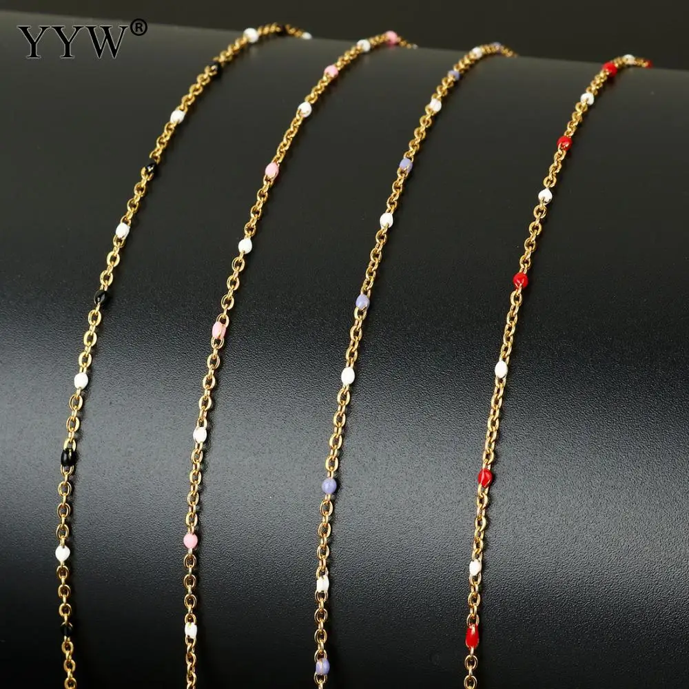 

Овальная цепь из нержавеющей стали, 10 м/катушка, бижутерия с пластиковой катушкой, цепочка золотого цвета, браслет, ожерелье для женщин