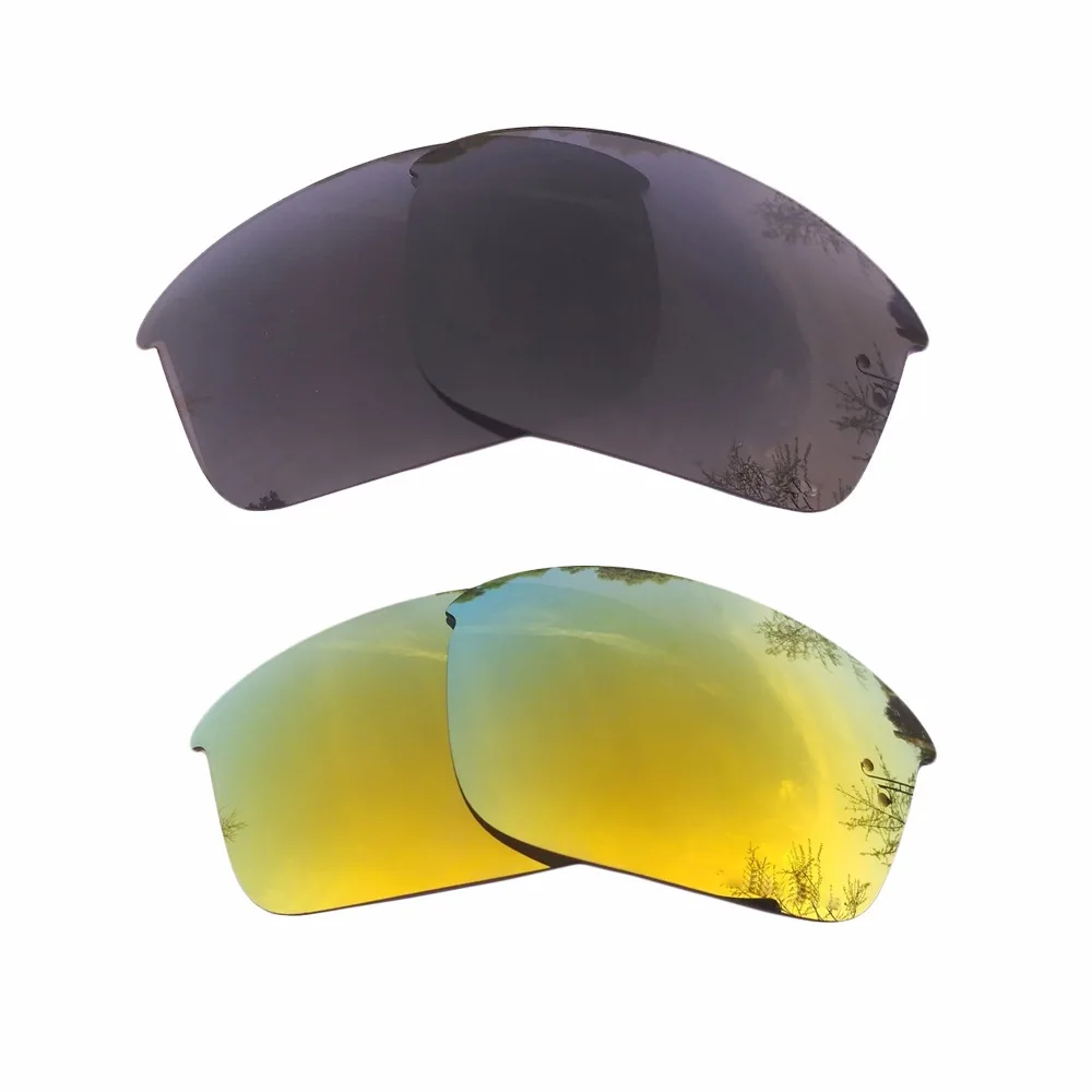 Black & 24K Gold Mirrored Polarized Replacement Lenses for Bottle Rocket Frame 100% UVA & UVB