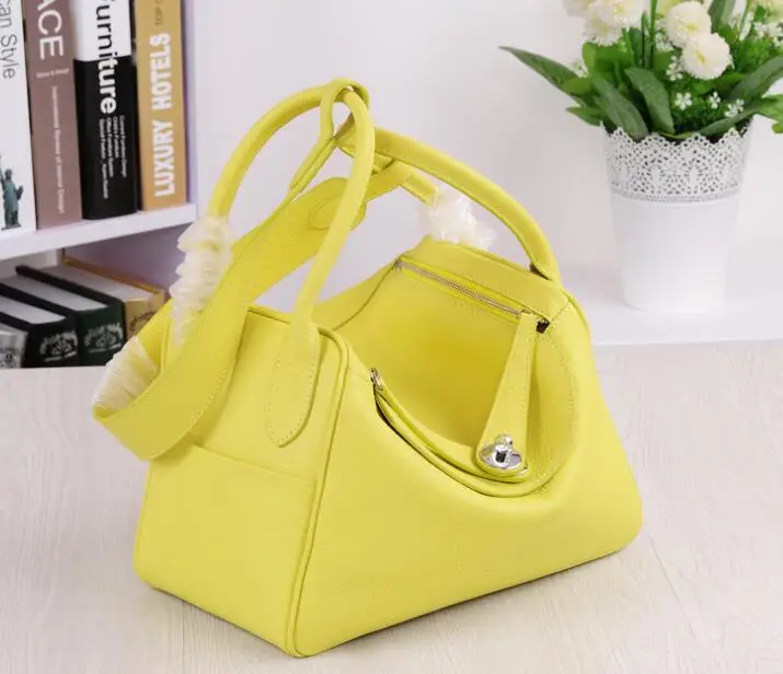 Yellow 26cm Новая женская сумка из натуральной кожи, шикарные женские сумки через плечо,, известный бренд, дизайнерские женские сумки через плечо, сумка через плечо, A0092 - Цвет: Yellow 26cm