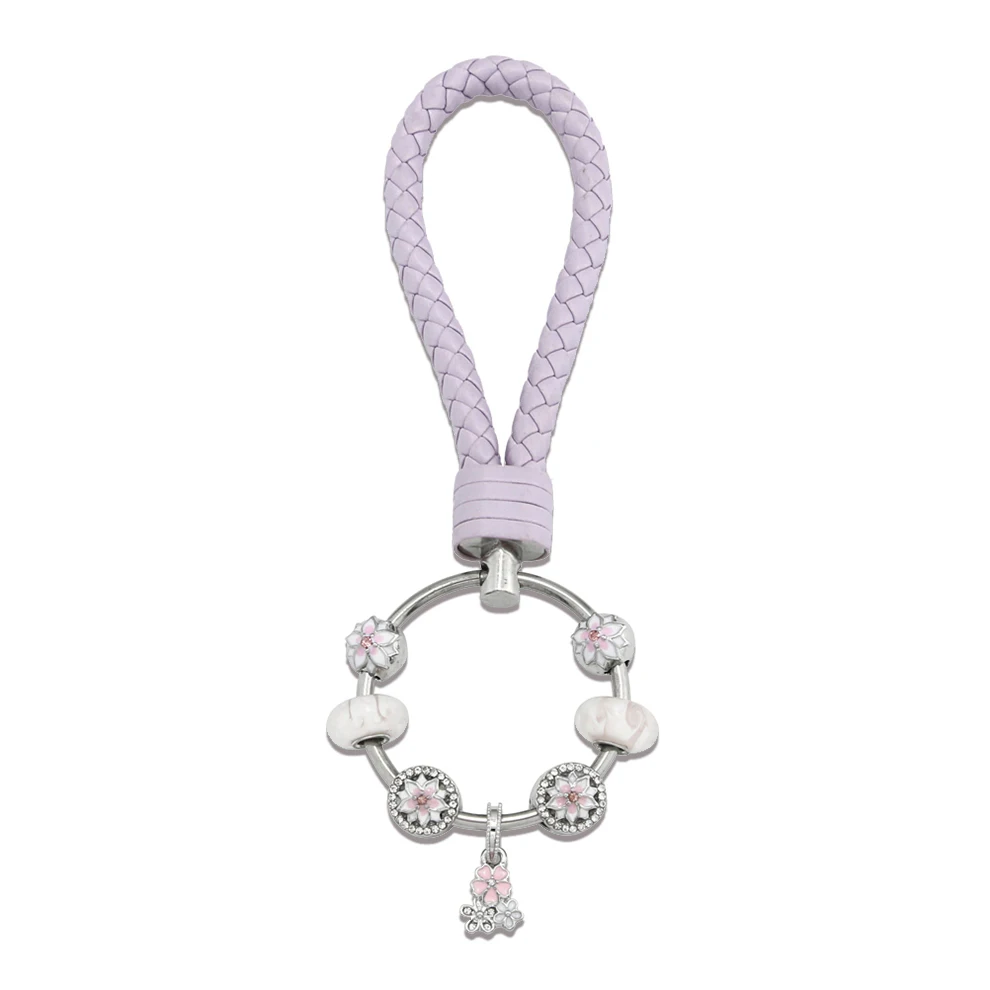 KEORMA 2017 новый шарм модный кожаный брелок для ключей вишневый цветок автомобильный