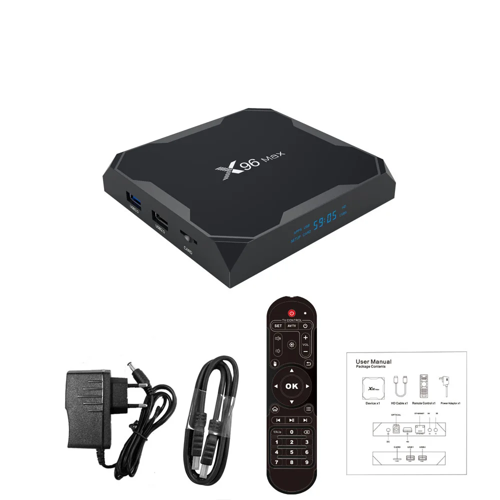X96 Max Smart tv BOX Android 8,1 Amlogic S905X2 LPDDR4 четырехъядерный процессор 4 ГБ 32 ГБ 64 Гб 2,4G и 5 ГГц Wifi BT 1000M 4K телеприставка X96 Max