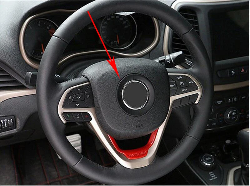 Красное кольцо на руль из АБС пластика отделка для Jeep Grand Cherokee 2014 2015 2016 2017 2018