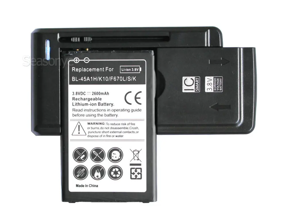 Seasonye 2600mAh BL-45A1H / BL45A1H 3 8 V запасная батарея + универсальное зарядное устройство для