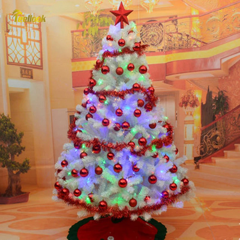 Árvore De Natal Decorada Em Ternos Teellook Cm Branco Criptografia Pacote  Brancos Decorações Festivas  M - 180