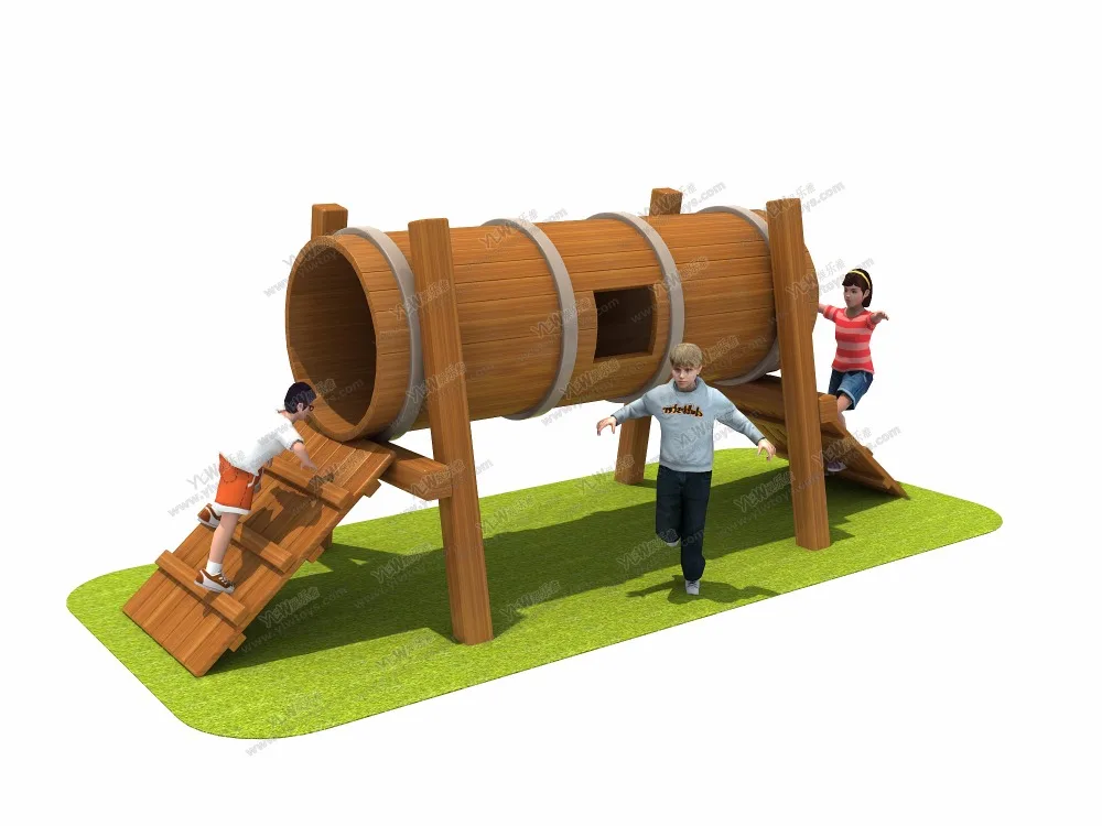 Antirot Kindergarten/school Wooden Playground Equipment CE/TUV/ISO Certified Wooden Tunnel Safety Kids Outdoor Play Facilities