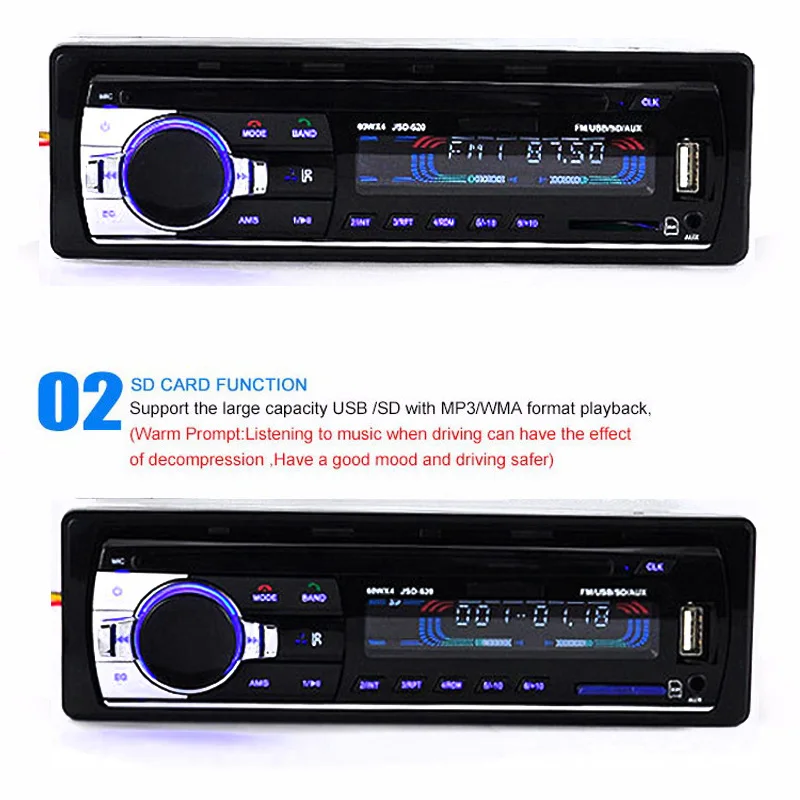 Автомагнитола 12 В Bluetooth V2.0 SD USB MP3 MMC WMA 1 Din FM Aux вход | Автомобили и мотоциклы