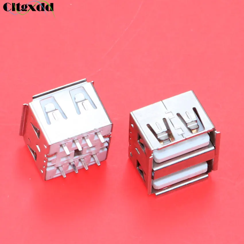 Cltgxdd 1 шт. 8 контактов двойной USB короткий корпус тип A женский 180 дюйма вертикальный
