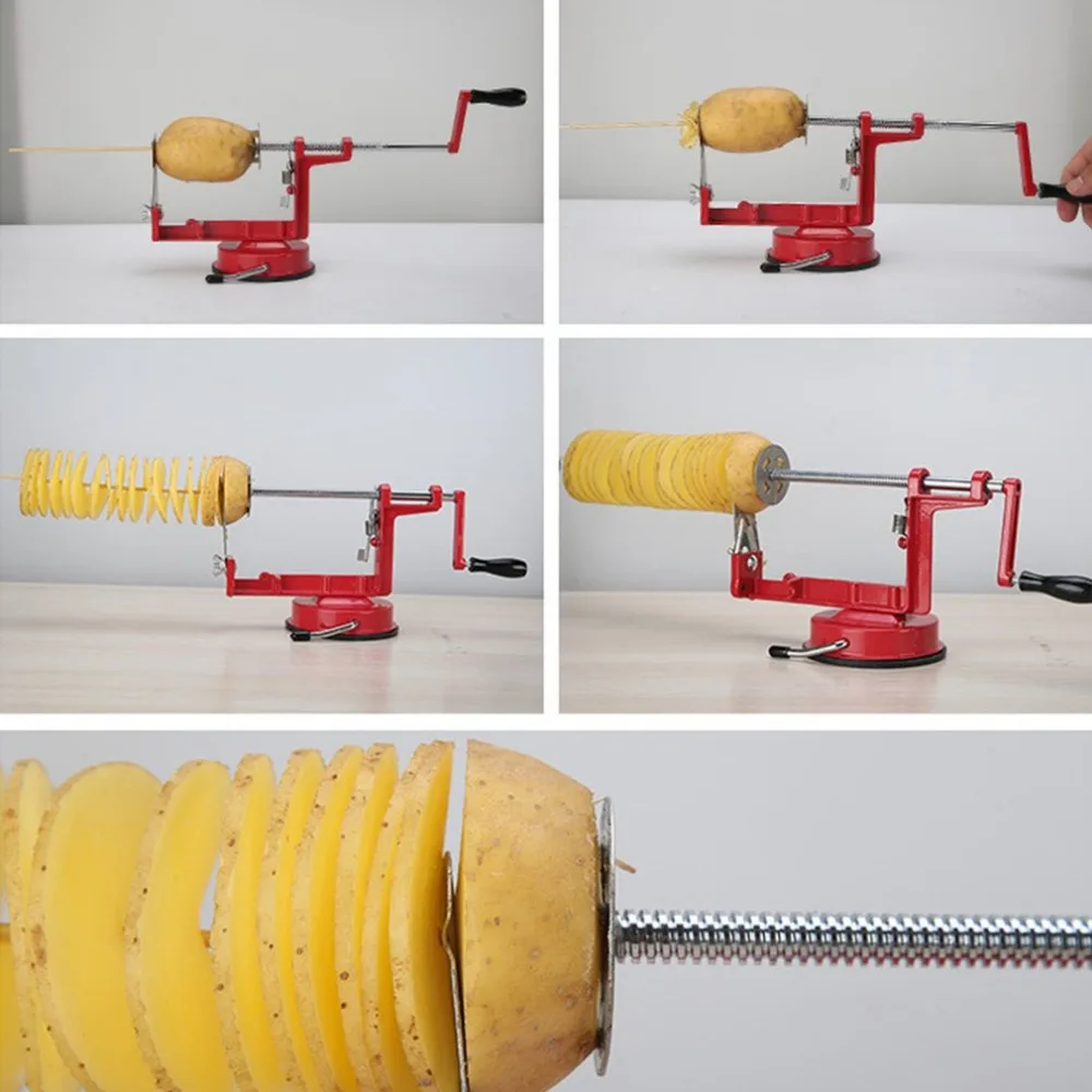 Potato Peeler Hand Tower Crane Slicer Stainless Steel With Rocking Handle Spiral | Бытовая техника