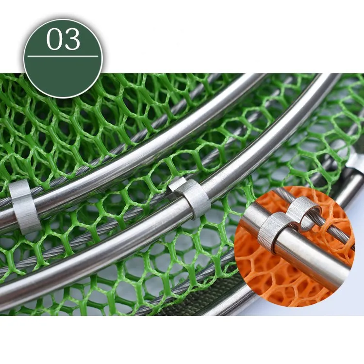 Рыболовная сеть Finefish универсальная из нержавеющей стали с двойным кольцом для