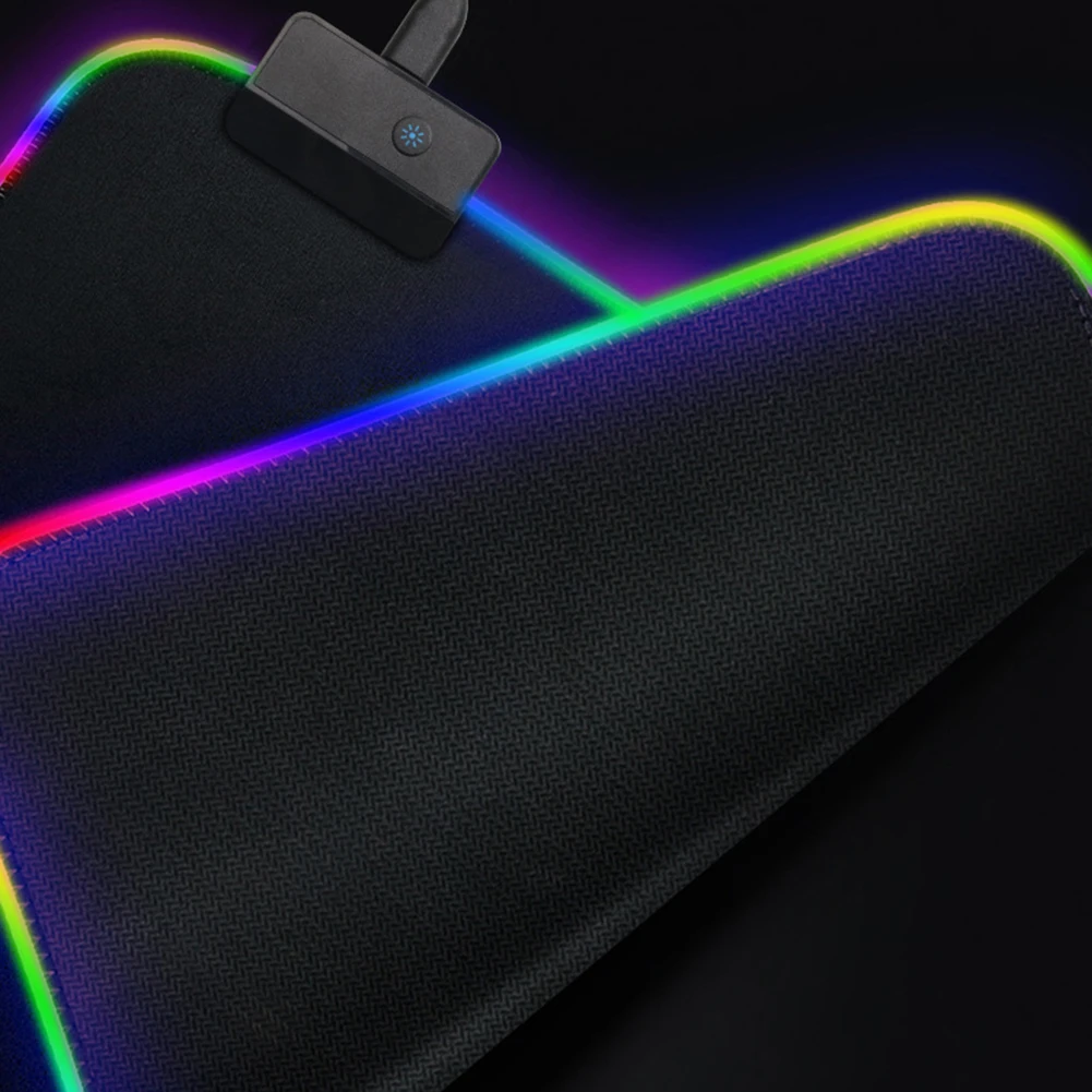 Цветная (RGB) светодиодный коврик для мыши большой USB Проводная Подсветка игровой