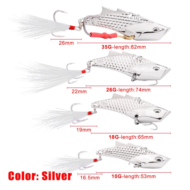 1Pcs Metal VIB 7g/10g/18g/26g Vibrant Hard Bait Long Casting Sinking Winter Fishing Lure Professional Wobbler | Спорт и развлечения
