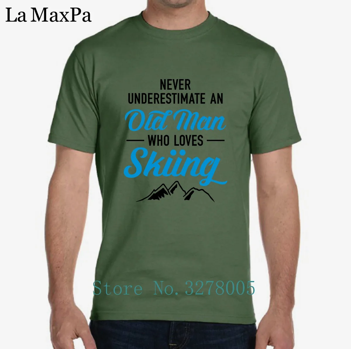 Футболка La Maxza мужская с надписью Never Underestimate An Old Man Who Loves Skiings уличная одежда