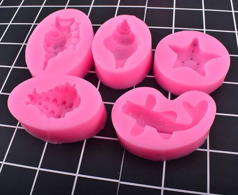 5 шт. УФ-силиконовая полимерная форма для раковины морской звезды DIY ювелирные