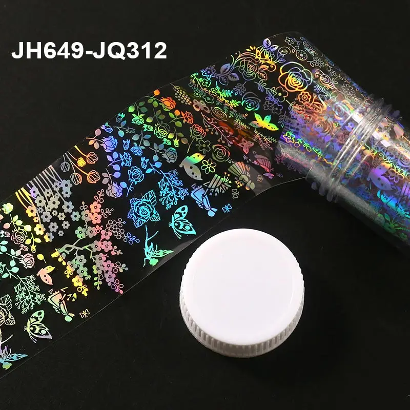 JH649-JQ312 1 рулон перо торт лист ФЕЙЕРВЕРК ДИЗАЙН пленка для ногтей переводные наклейки лазерные наклейки со звездами украшения ногтей аксессуары - Цвет: JH649-JQ312