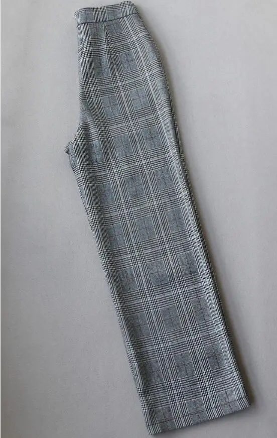 Fashion office lady suits plaid suit 2 Piece Sets woolen Blazer + wide leg Pant