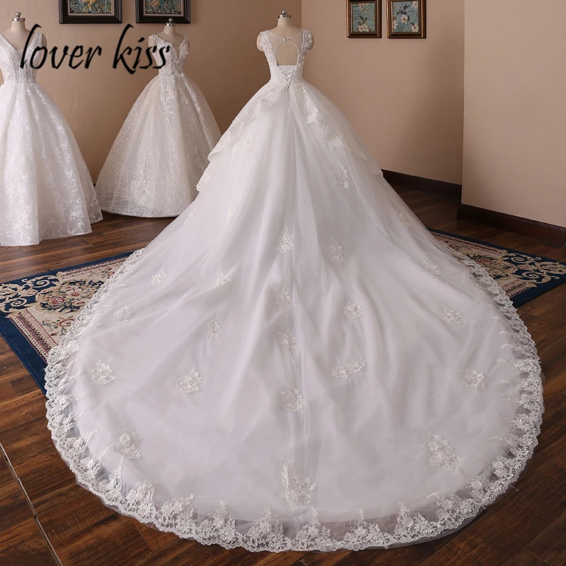 Любовник Поцелуй Vestido De Noiva принцессы императорская Свадебные платья с длинным