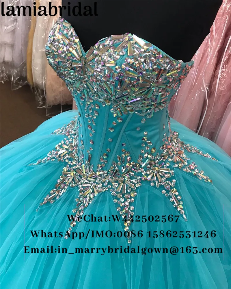 Роскошные Кристаллы сладкий 16 Бальные платья Vestidos De 15 Anos плюс размеры день рождения дебютантка маскарадное для выпускного вечера вечерние
