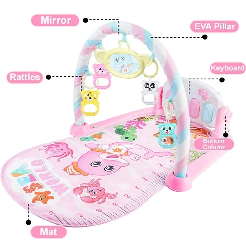 Baby Play Mat Kids Rug Educational Puzzle Carpet With Piano Keyboard And Cute Animal Playmat Gym Crawling Activity Toys | Игрушки и