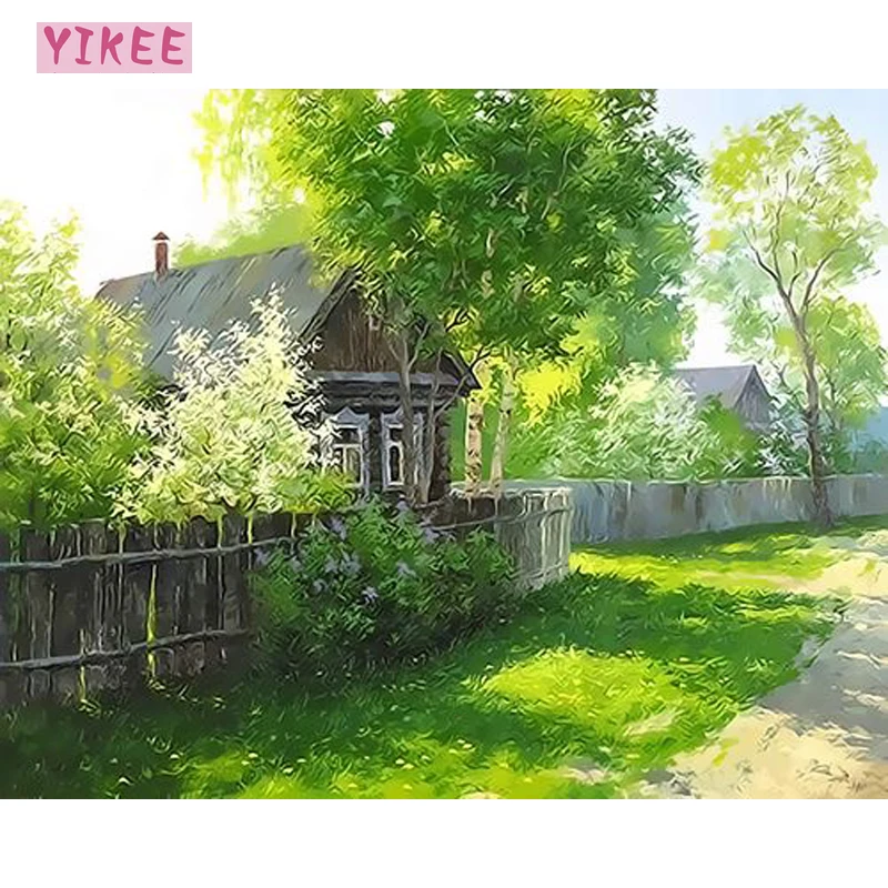 Нордическое искусство Настенная картина на кухню по номерам с зелеными