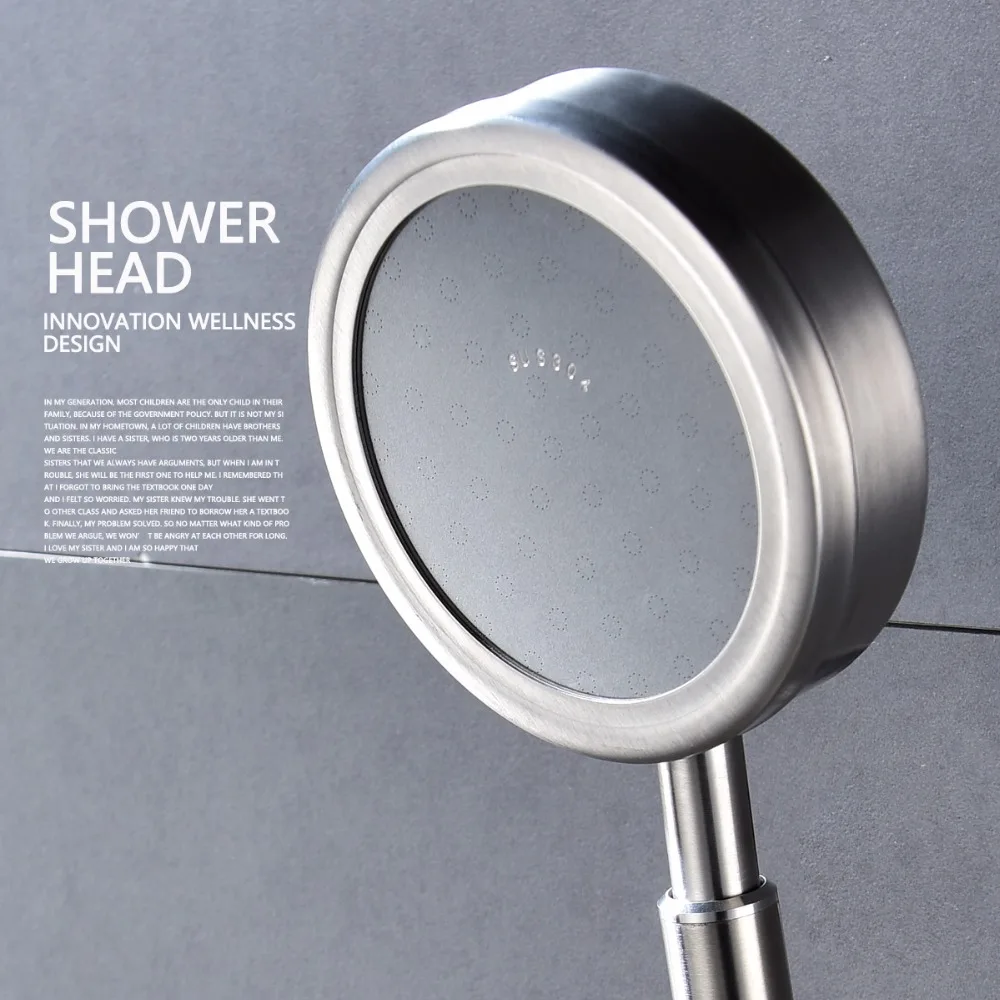 sus304 stainless steel brushed nickel handheld shower head premium 5 spray settings sperate hand shower for bathroom free global shipping