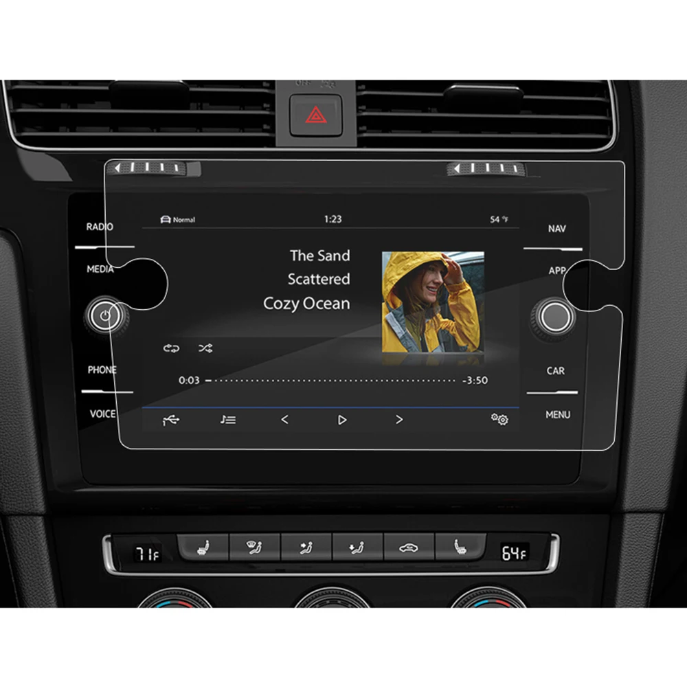 Закаленное стекло для защиты экрана GPS навигатора Volkswagen Jetta Golf 2019 2018 VW R GTI Alltrack