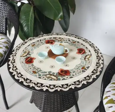 Beige and brown Роскошная белая кружевная атласная Скатерть с вышивкой, скатерть для столовой, кухни, чайного и кофейного столика, скатерть, рождественские, вечерние, свадебные украшения - Цвет: Beige and brown