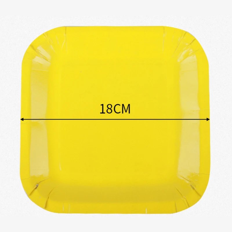 40pcs 7inch 18cm Square color cake tray Disposable Plates For Disposable Party Tableware