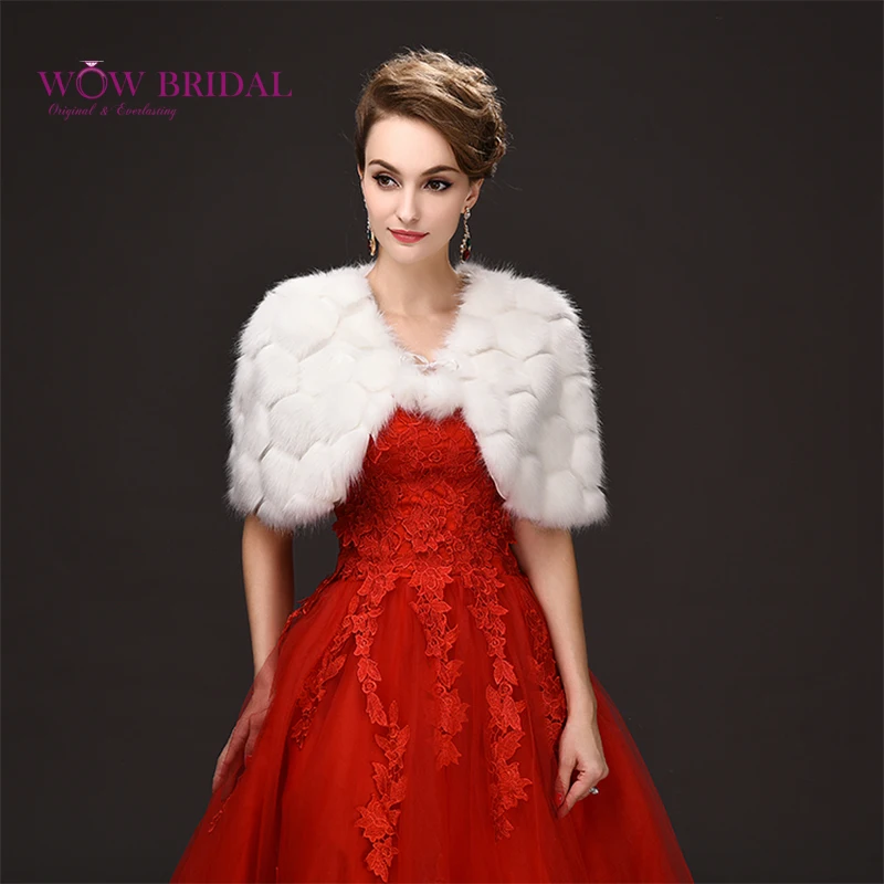 Wowbridal 2021 изящная Свадебная куртка с искусственным мехом принтом шнуровка шаль